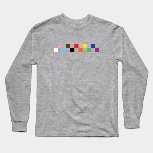 Progress Pride Pixel Long Sleeve T-Shirt by DADDY DD